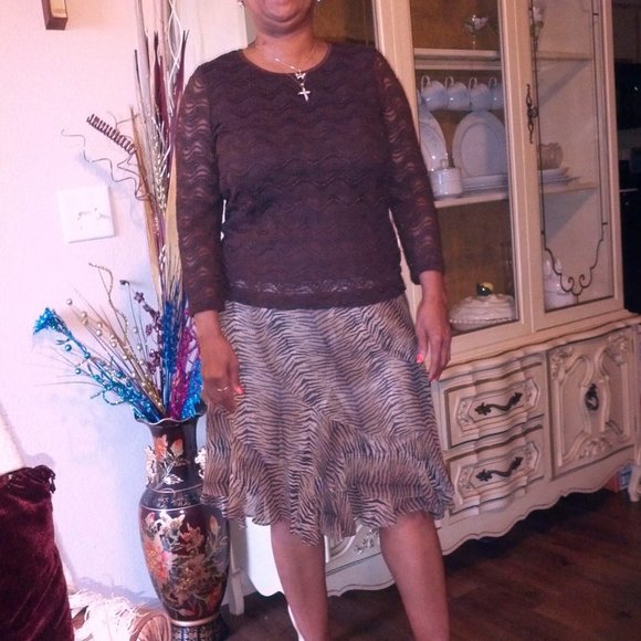 Liz Claiborne Dresses & Skirts - Liz Claiborne Animal Print Asymmetrical Skirt Sz 10 Fully lined Invisibl…